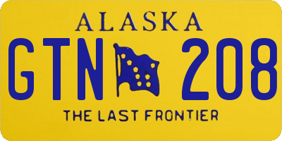 AK license plate GTN208