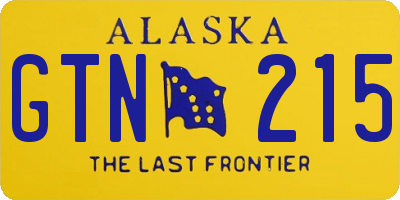 AK license plate GTN215