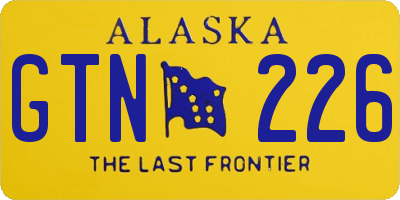 AK license plate GTN226