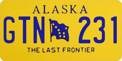 AK license plate GTN231