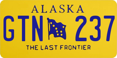 AK license plate GTN237