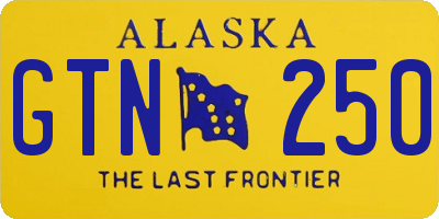 AK license plate GTN250