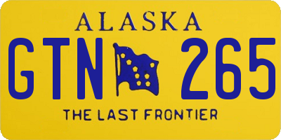 AK license plate GTN265
