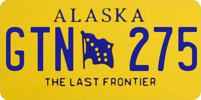 AK license plate GTN275