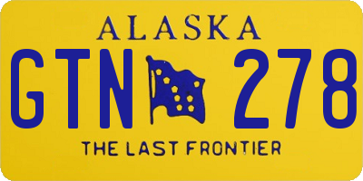 AK license plate GTN278