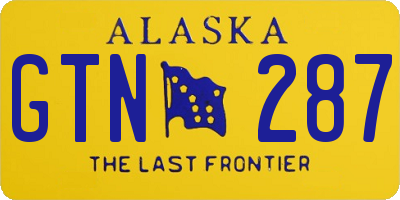 AK license plate GTN287