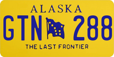 AK license plate GTN288