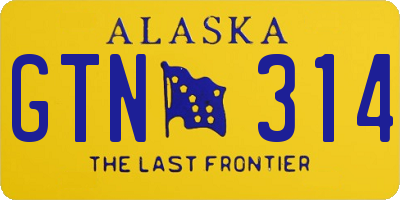 AK license plate GTN314