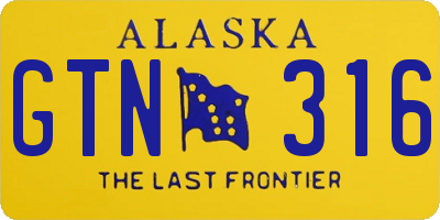 AK license plate GTN316