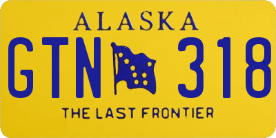 AK license plate GTN318