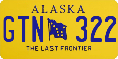 AK license plate GTN322