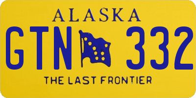 AK license plate GTN332