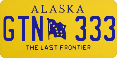 AK license plate GTN333