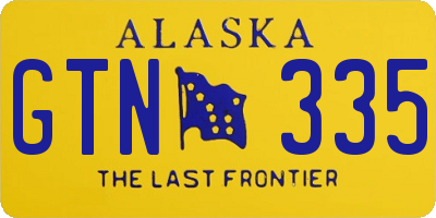 AK license plate GTN335