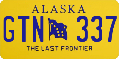 AK license plate GTN337