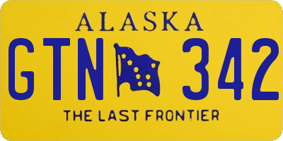 AK license plate GTN342