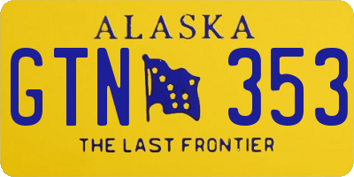 AK license plate GTN353