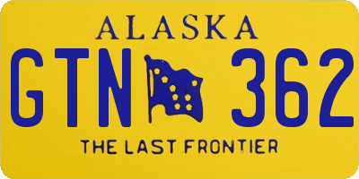 AK license plate GTN362