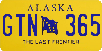 AK license plate GTN365