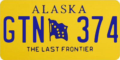 AK license plate GTN374