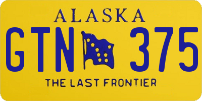 AK license plate GTN375