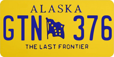 AK license plate GTN376