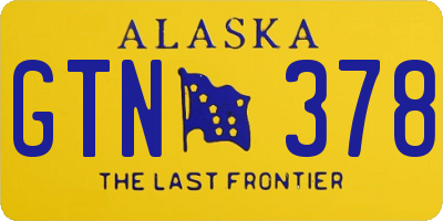 AK license plate GTN378