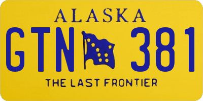 AK license plate GTN381