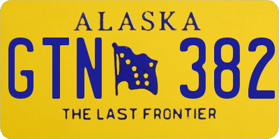 AK license plate GTN382