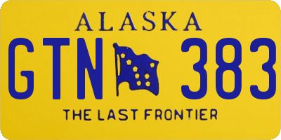 AK license plate GTN383