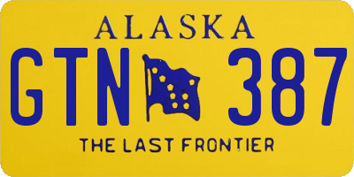 AK license plate GTN387