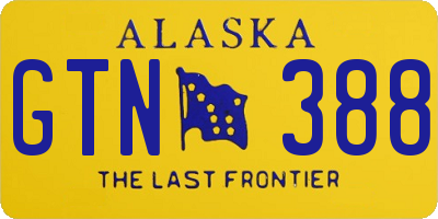 AK license plate GTN388