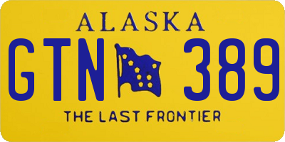 AK license plate GTN389