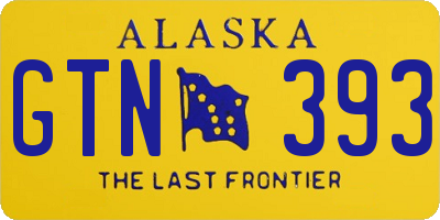 AK license plate GTN393