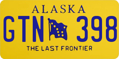 AK license plate GTN398