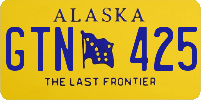 AK license plate GTN425