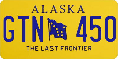 AK license plate GTN450