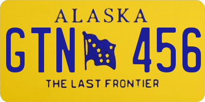AK license plate GTN456