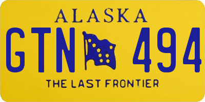 AK license plate GTN494