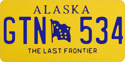 AK license plate GTN534