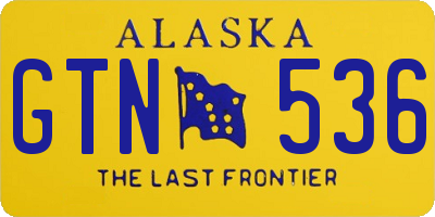 AK license plate GTN536