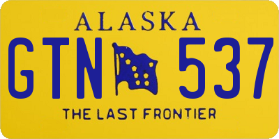 AK license plate GTN537