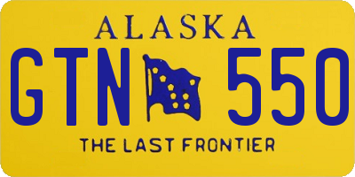 AK license plate GTN550