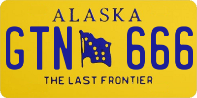 AK license plate GTN666