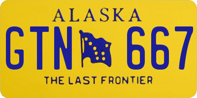 AK license plate GTN667