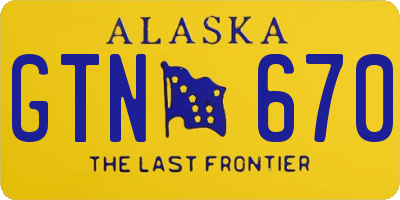 AK license plate GTN670