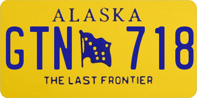 AK license plate GTN718