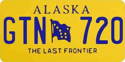 AK license plate GTN720