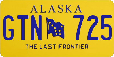 AK license plate GTN725