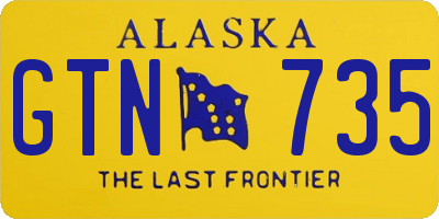 AK license plate GTN735
